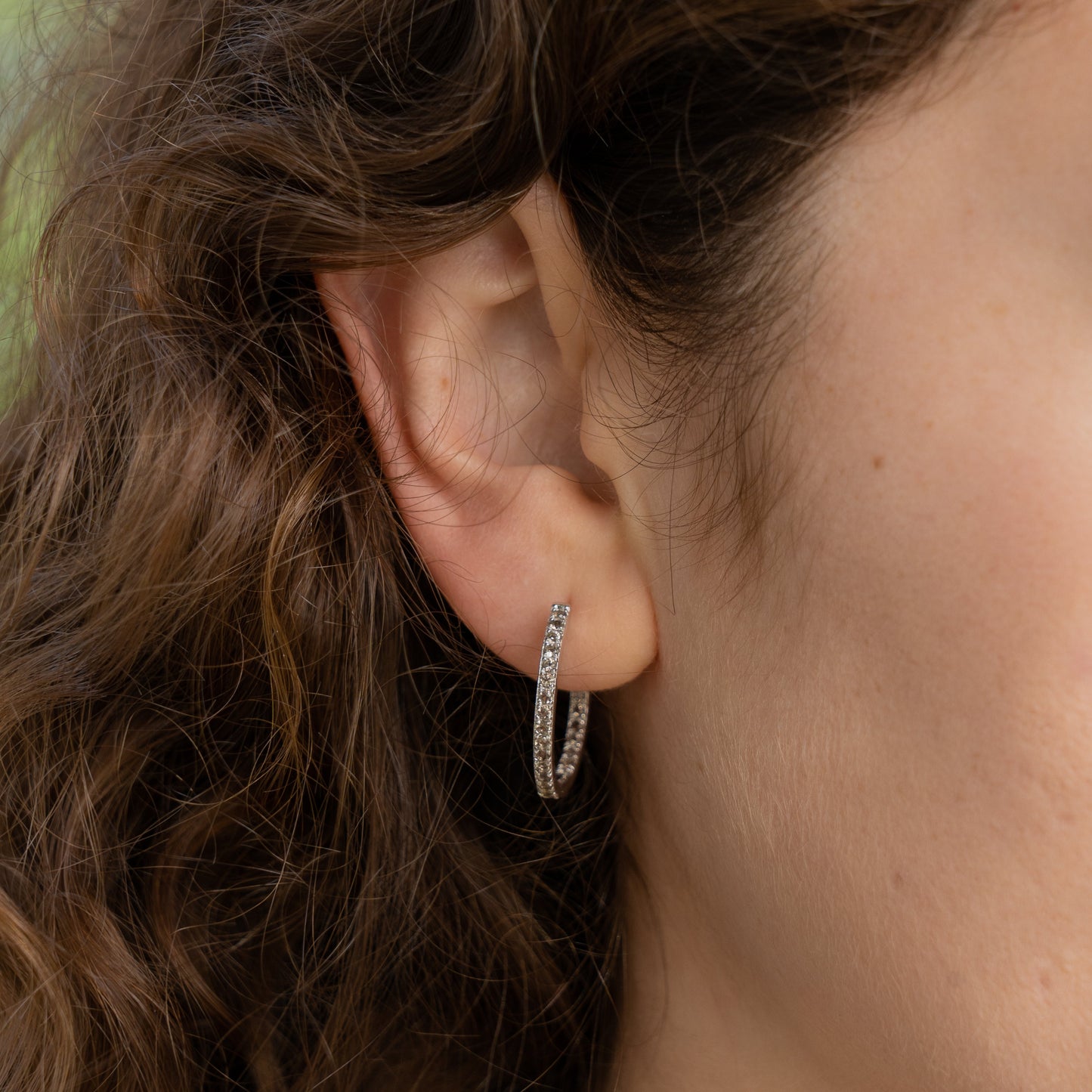 Smokin’ Hot Silver Small Pavé Hoops