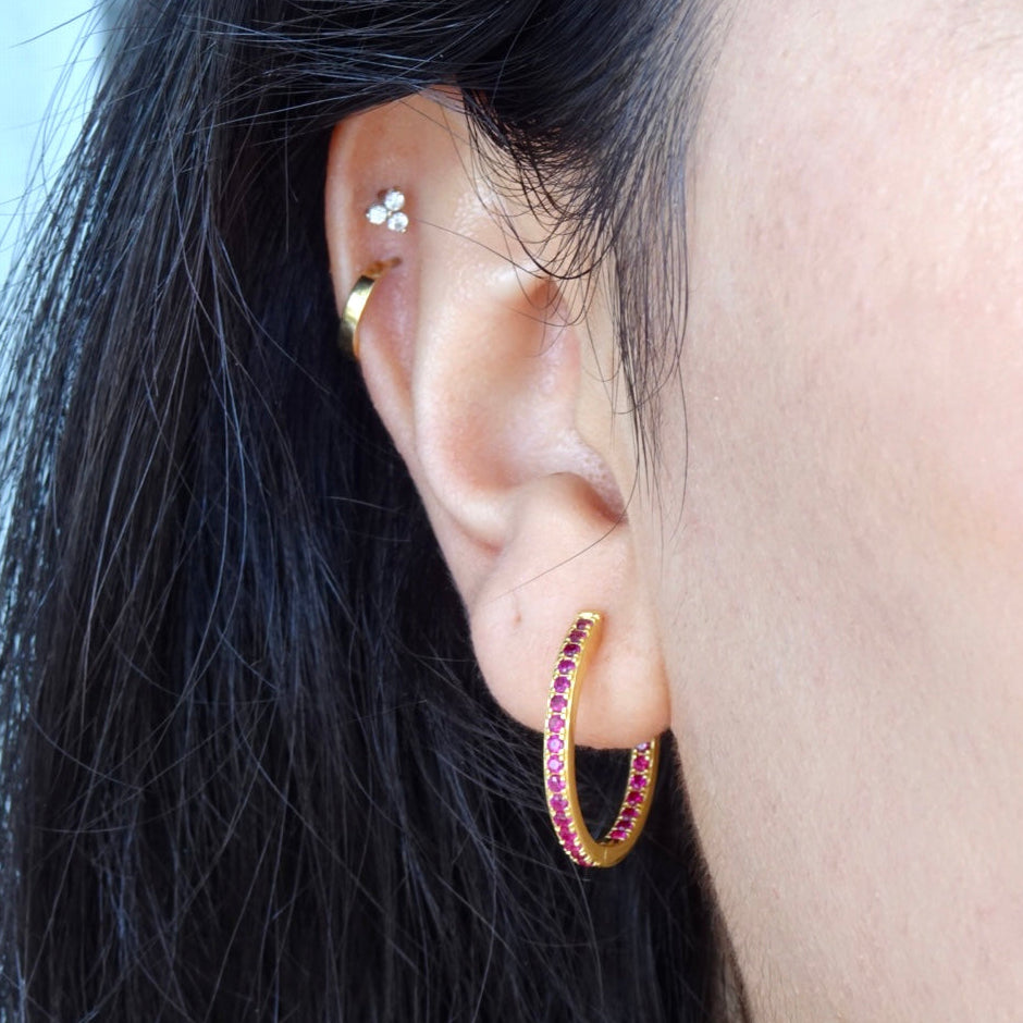 Spicy Glow Gold Small Pavé Hoops