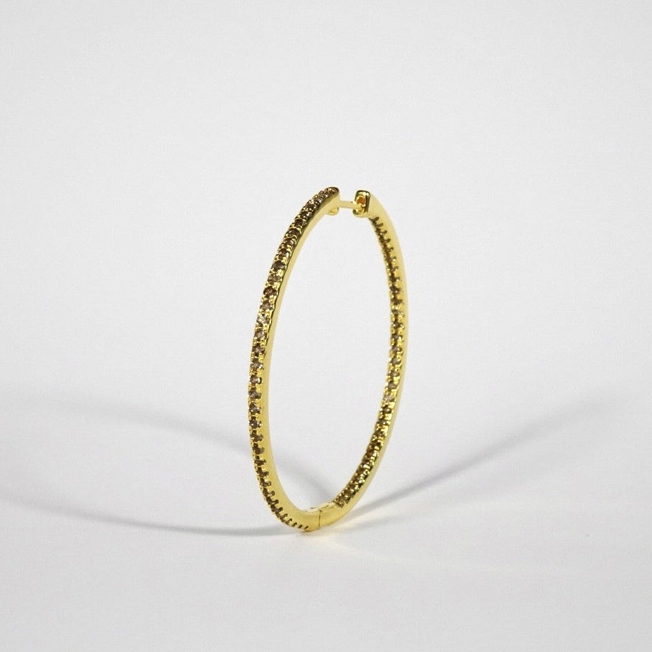 Smokin’ Hot Gold Large Pavé Hoops