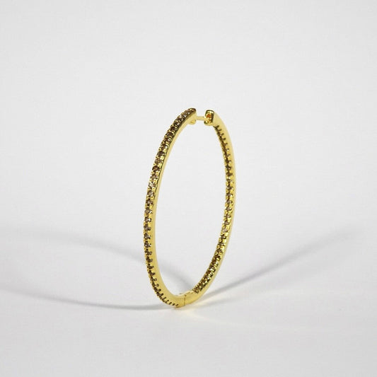 Smokin’ Hot Gold Large Pavé Hoops