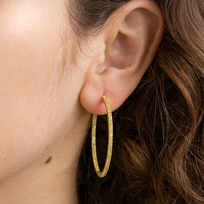 Pretty Lucky Gold Large Pavé Hoops