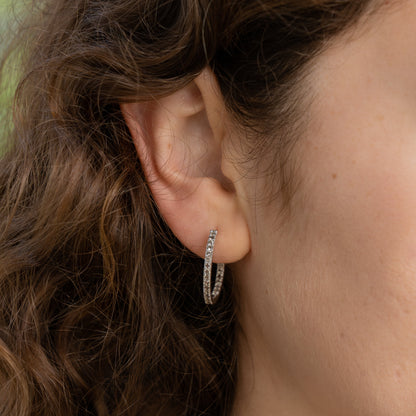 Smokin’ Hot Silver Small Pavé Hoops