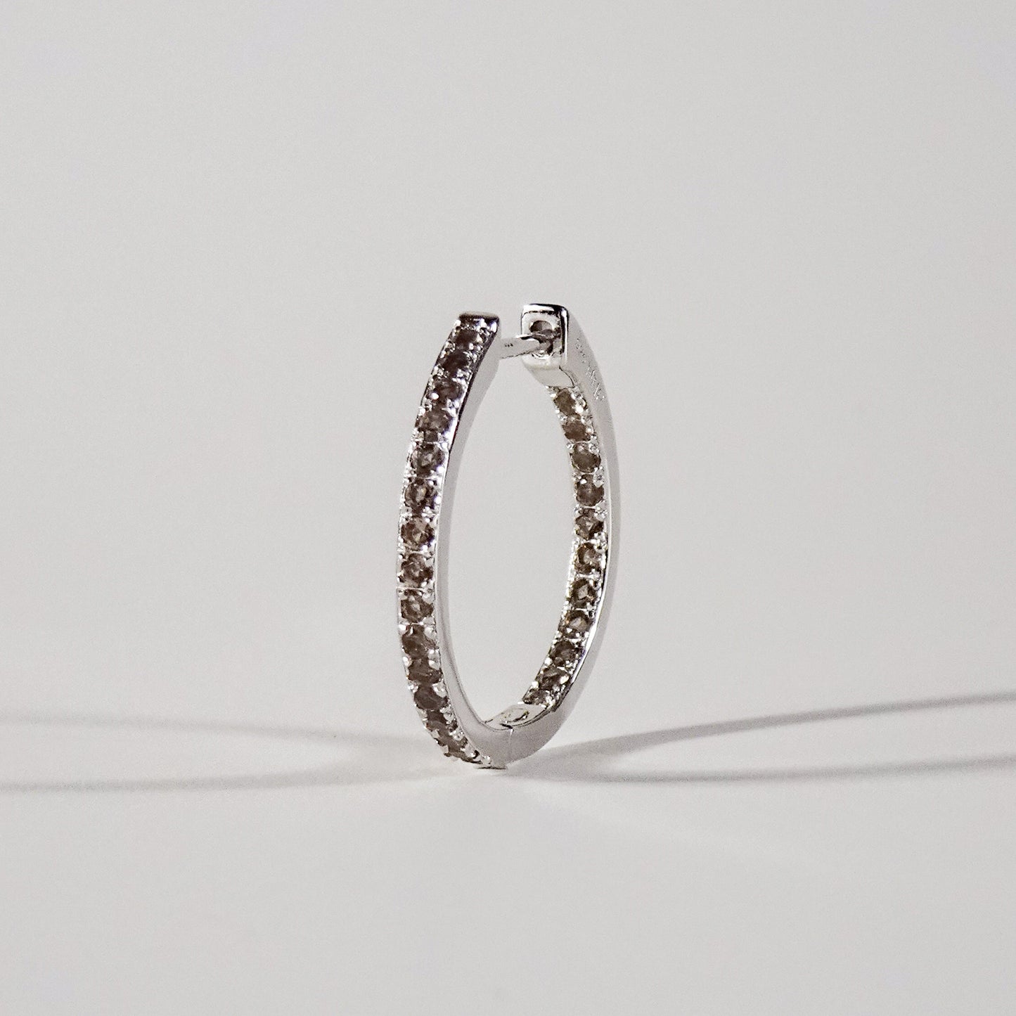 Smokin’ Hot Silver Small Pavé Hoops