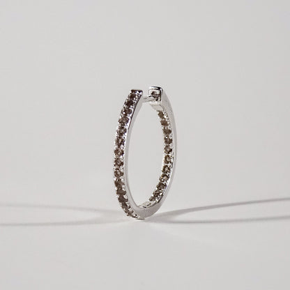 Smokin’ Hot Silver Small Pavé Hoops