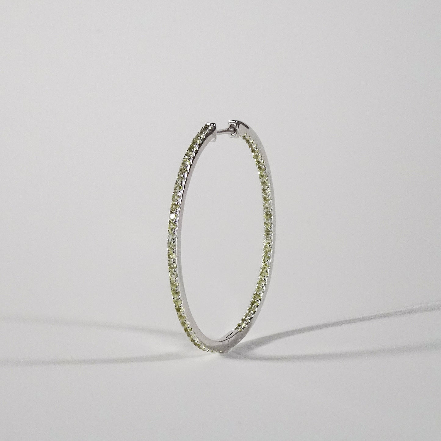 Pretty Lucky Silver Large Pavé Hoops