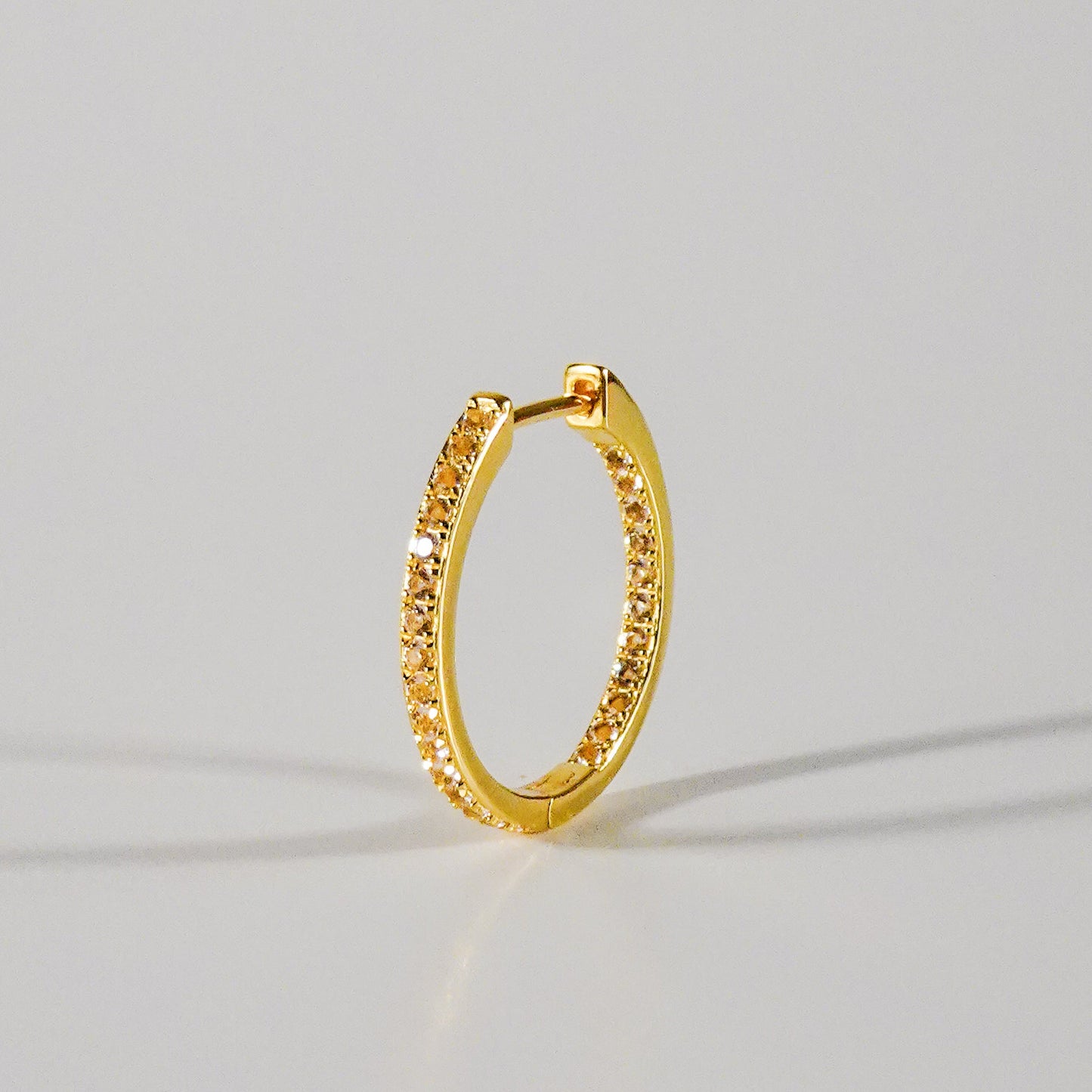Barely Blushed Gold Small Pavé Hoops