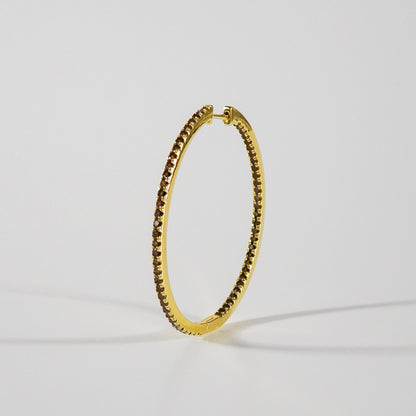 Smokin’ Hot Gold Large Pavé Hoops
