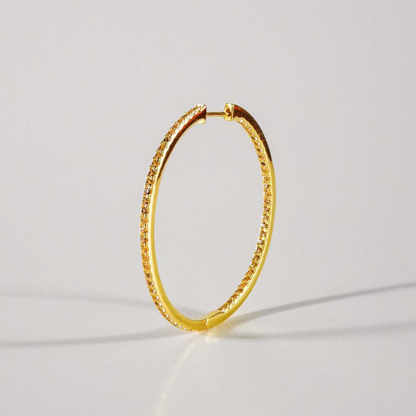 Barely Blushed Gold Large Pavé Hoops