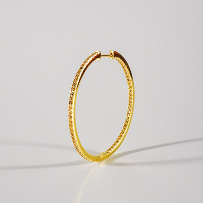 Barely Blushed Gold Large Pavé Hoops