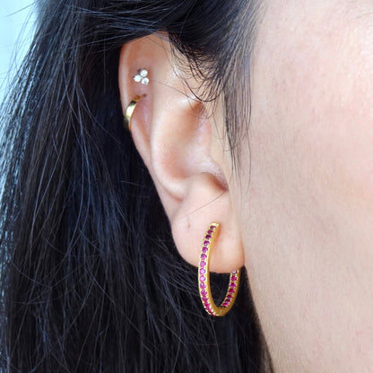 Spicy Glow Gold Small Pavé Hoops