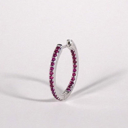 Spicy Glow Silver Small Pavé Hoops